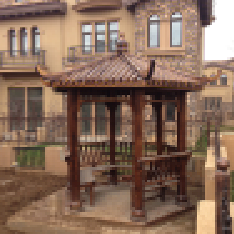 隆盛建材 凉亭 景观凉亭  防腐木凉亭户外仿古建筑 防腐木亭四角庭院廊亭子景观木制结构中式